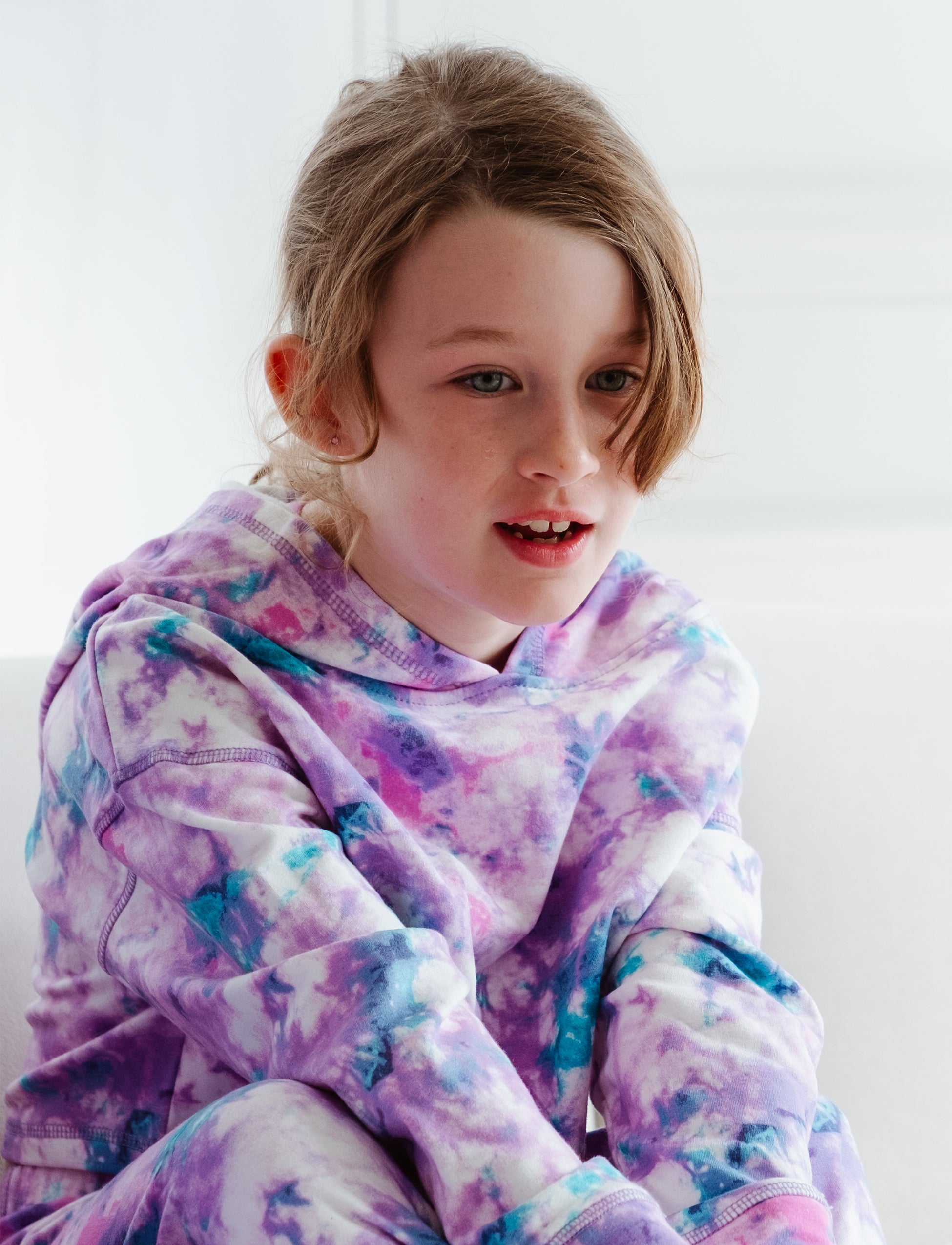 GIRLS 2-6 CROP HOODED SWEATSHIRT
