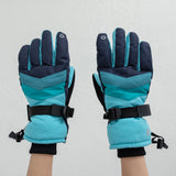 Women's Midnight Teal Chevron Ski Gloves
