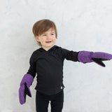 Little Girl's Purple Reflective Ombre Mittens