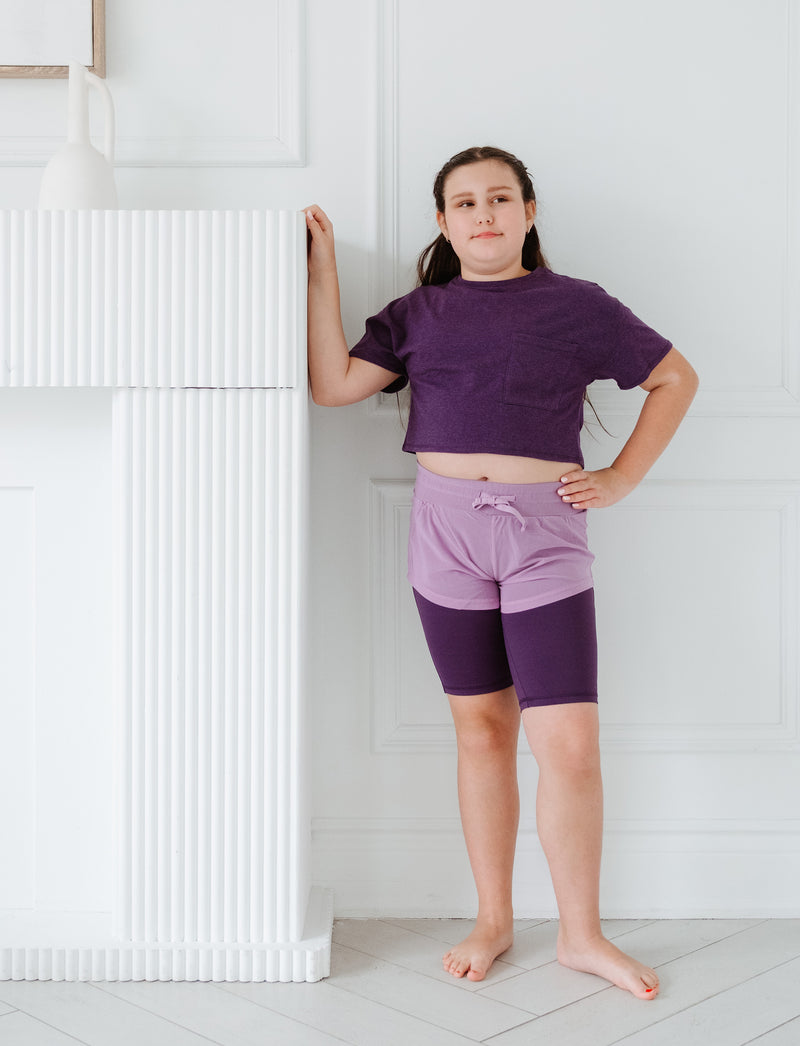 GIRLS DOUBLE LAYER MESH BIKE SHORT