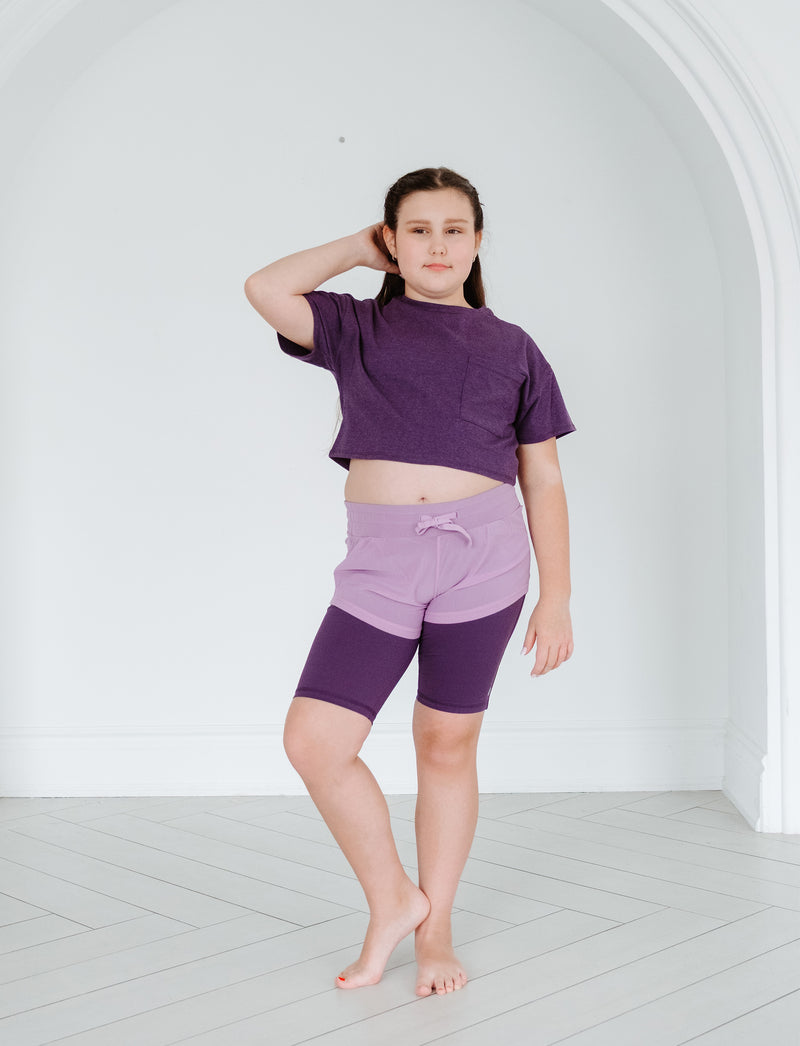 GIRLS DOUBLE LAYER MESH BIKE SHORT