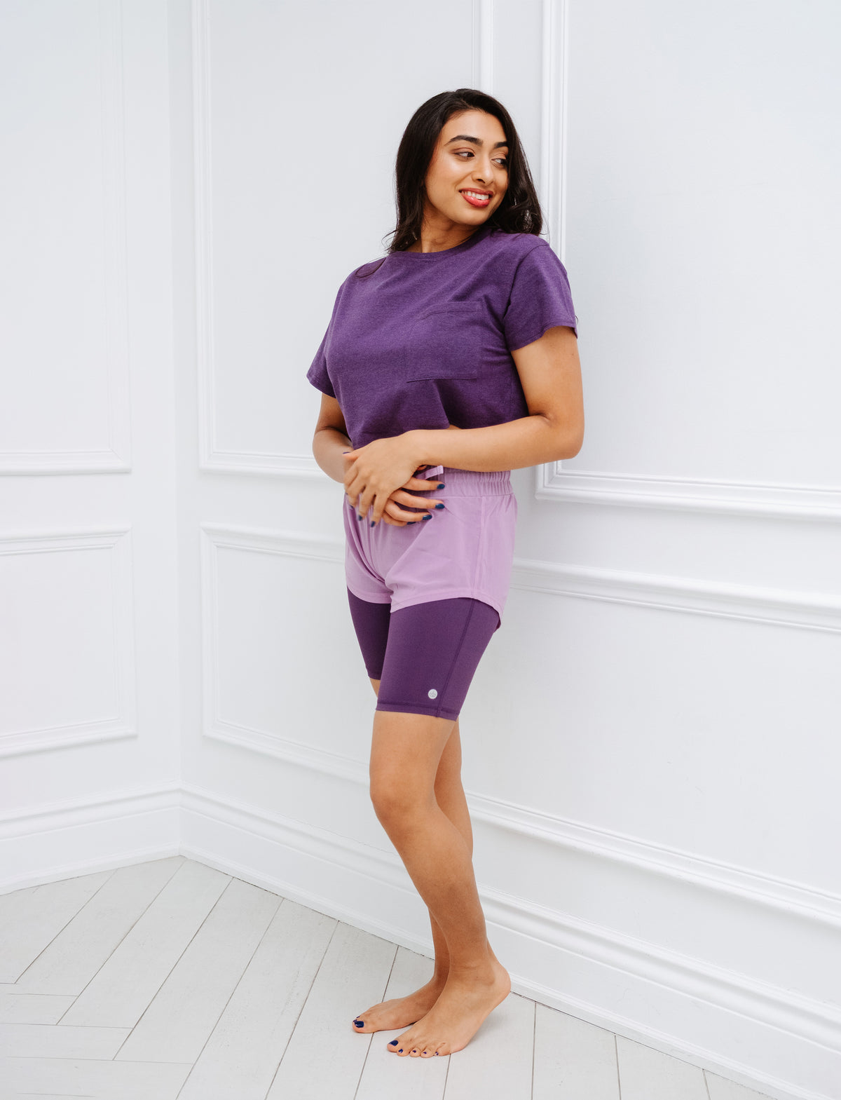 LADIES DOUBLE LAYER MESH BIKE SHORT