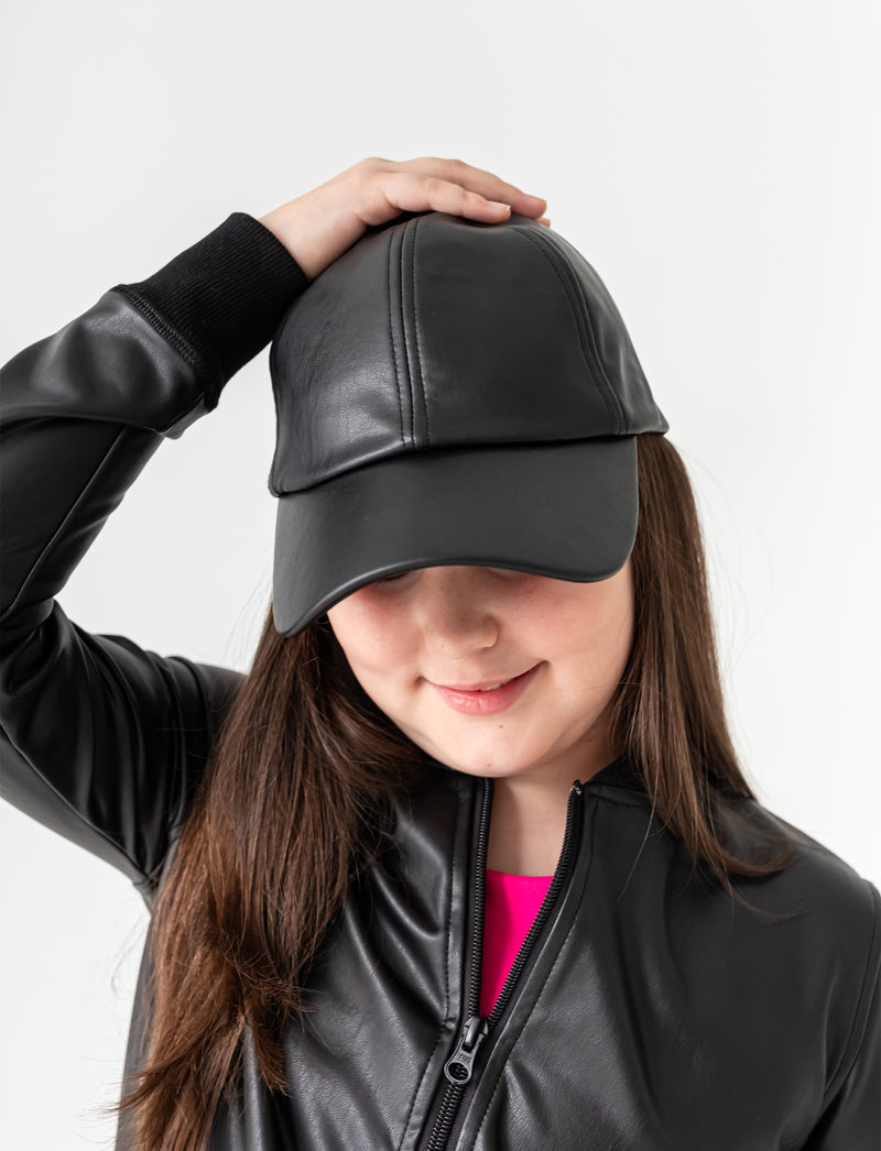 FAUX-LEATHER BALLER CAP – Jill Yoga - Main Image