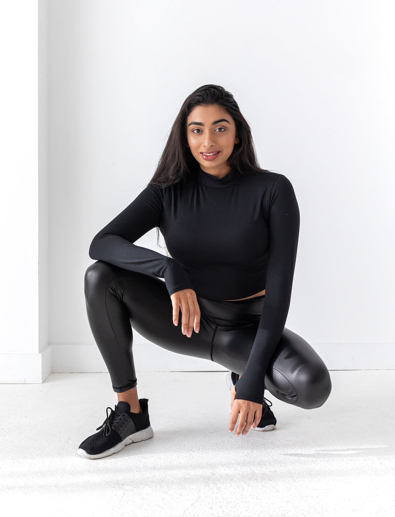 LADIES VEGAN LEATHER LEGGING