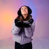 Women's Wonder Fluff Midnight Black Faux Fur Mitten