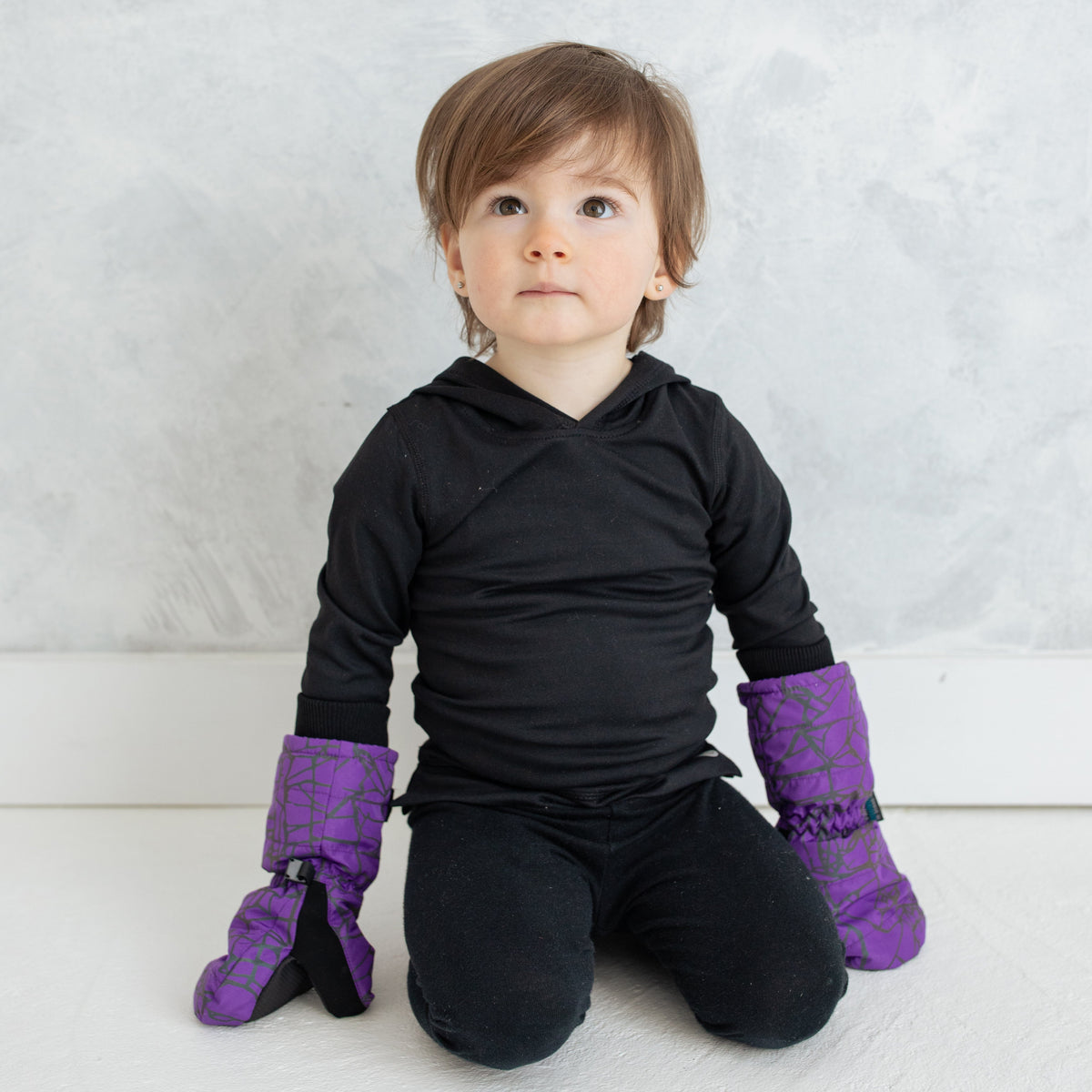Little Girl's Purple Reflective Ombre Mittens
