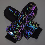 Little Girl's Black Reflective Ombre Mittens