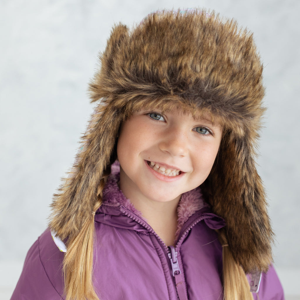 Girl's Lilac Terrazzo Trapper Hat