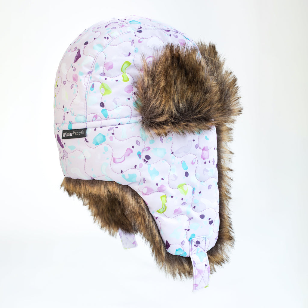 Girl's Lilac Terrazzo Trapper Hat