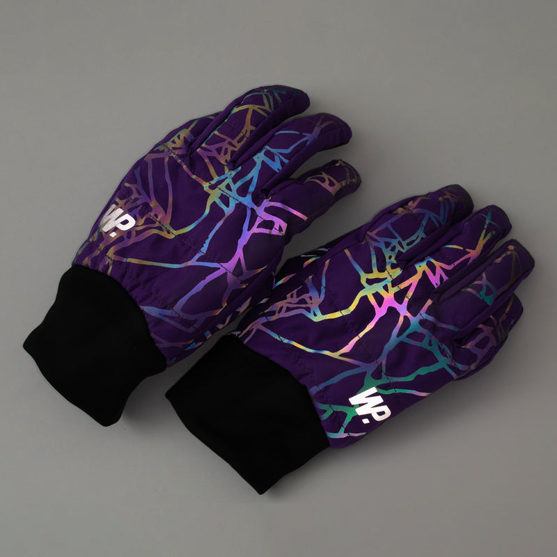 Girl's Purple Reflective Rainbow Ombre Commuter Gloves