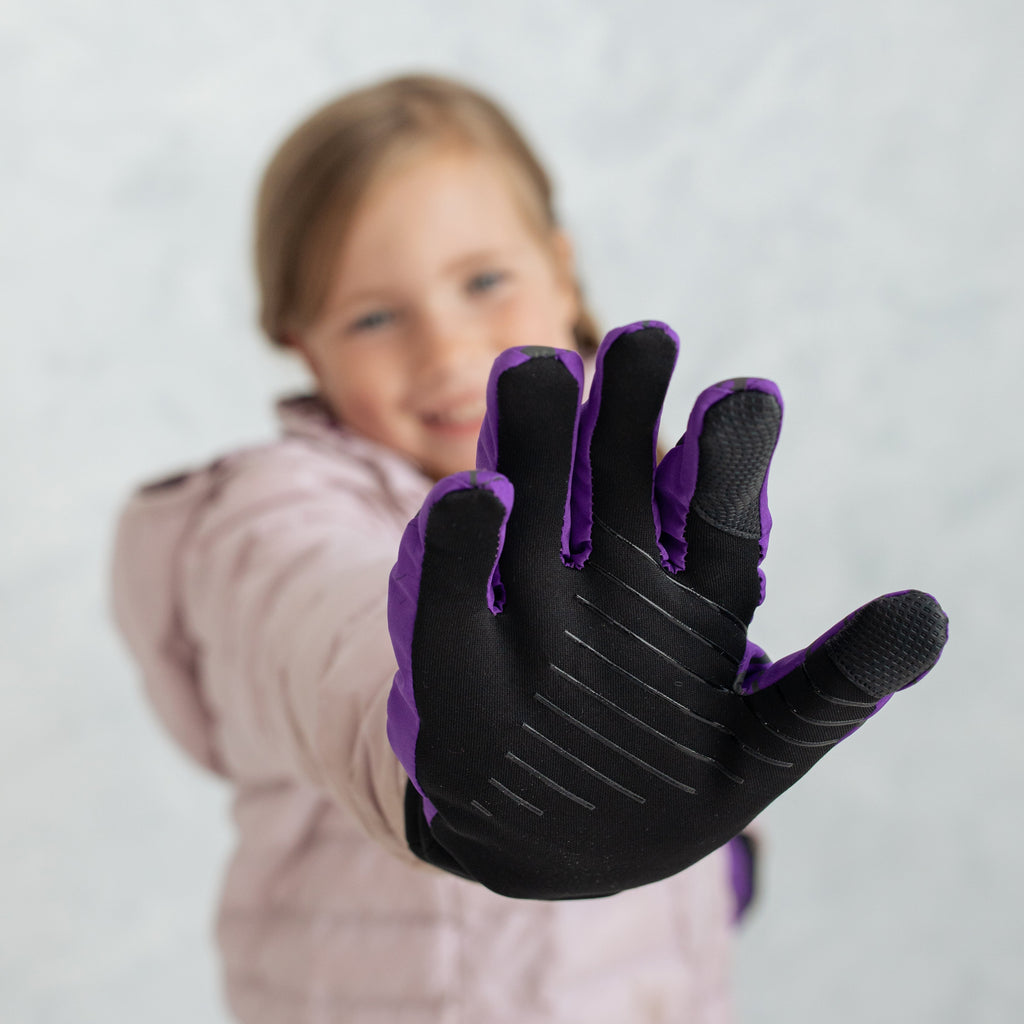 Girl's Purple Reflective Rainbow Ombre Commuter Gloves