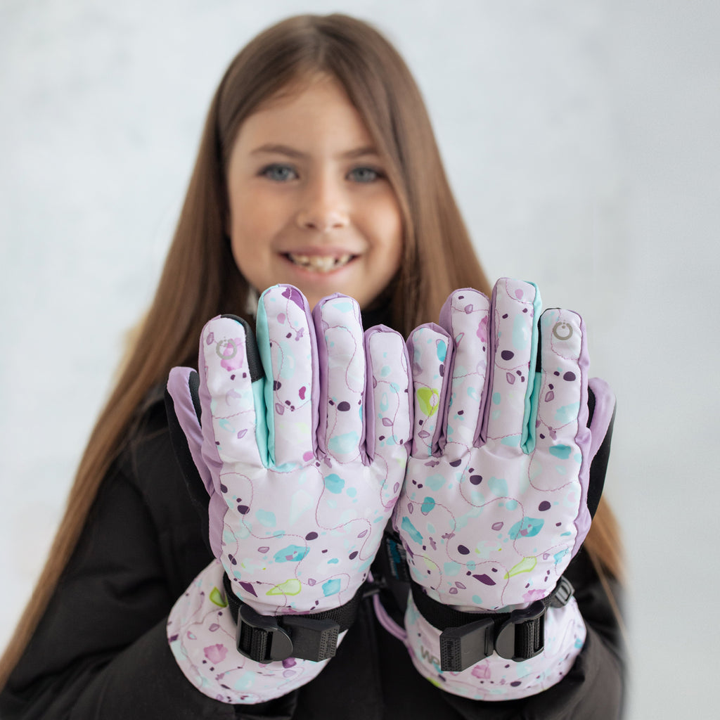 Girl's Lilac Terrazzo Gloves