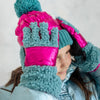 Girl's Pagoda Blue Sherpa Gloves
