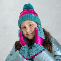 Girl's Pagoda Blue Sherpa Gloves