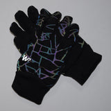 Girl's Black Reflective Rainbow Ombre Commuter Gloves