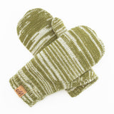 Little Boy's Army Green Space Dye Knit Mittens
