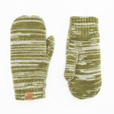 Little Boy's Army Green Space Dye Knit Mittens