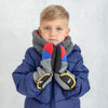 Little Boy's Color Block Grey Reflective Mittens