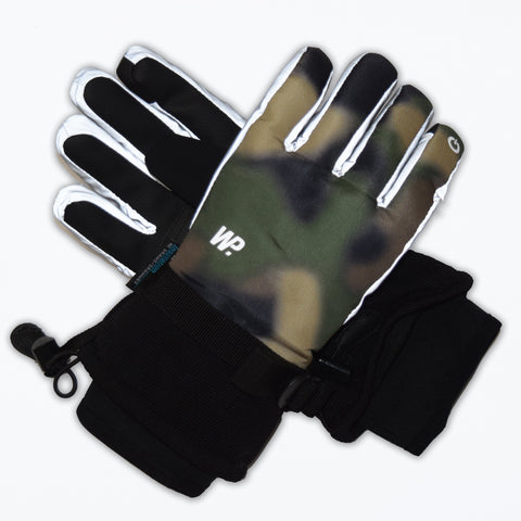 Boy's Army Green Watercolor Gloves