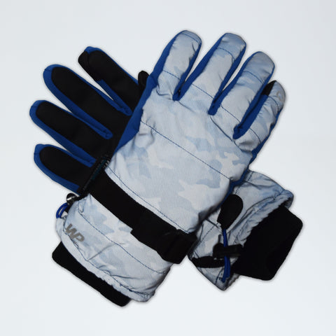 Boy's Army Blue Silver Camo Reflective Gloves