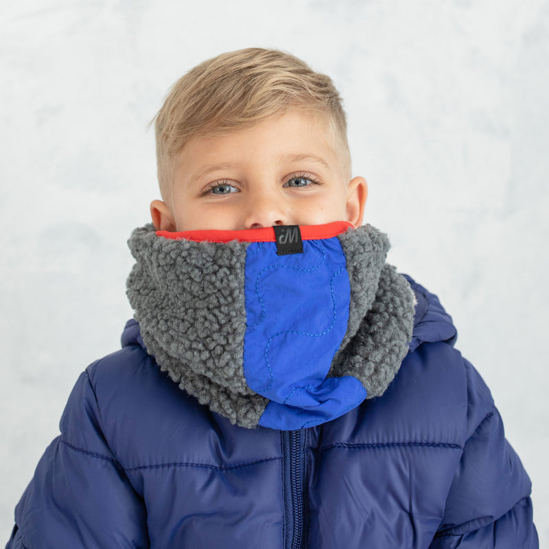 Boy's Grey Sherpa Neck Warmer