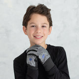 Boy's Grey Camo Reflective Gloves