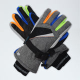 Boy's Colour Block Grey Tweed Web Gloves