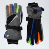 Boy's Colour Block Grey Tweed Web Gloves