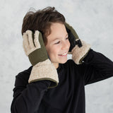 Boy's Cream Sherpa Gloves