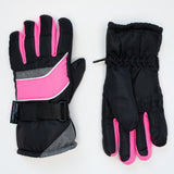 Girl's Black Hot Pink Ski Gloves