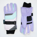 Girl's Pastel Rainbow Ski Gloves