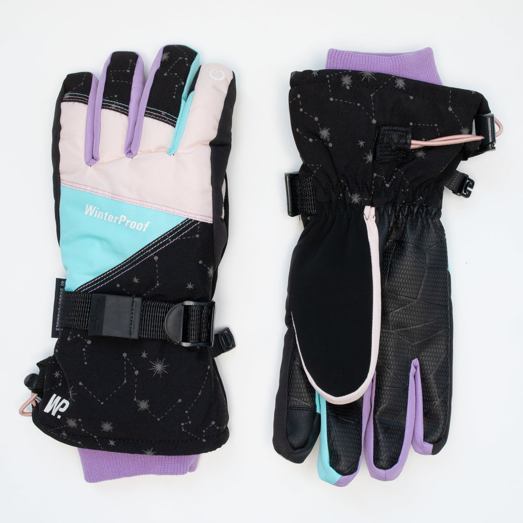 Girl's Black Stellar Ski Gloves
