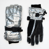 Girl's Silver Gloss Ski Gloves