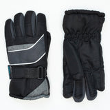 Boy's Black Charcoal Ski Gloves