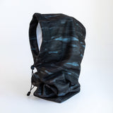 Black Watercolor Camo Fleece 4 in 1 Hood