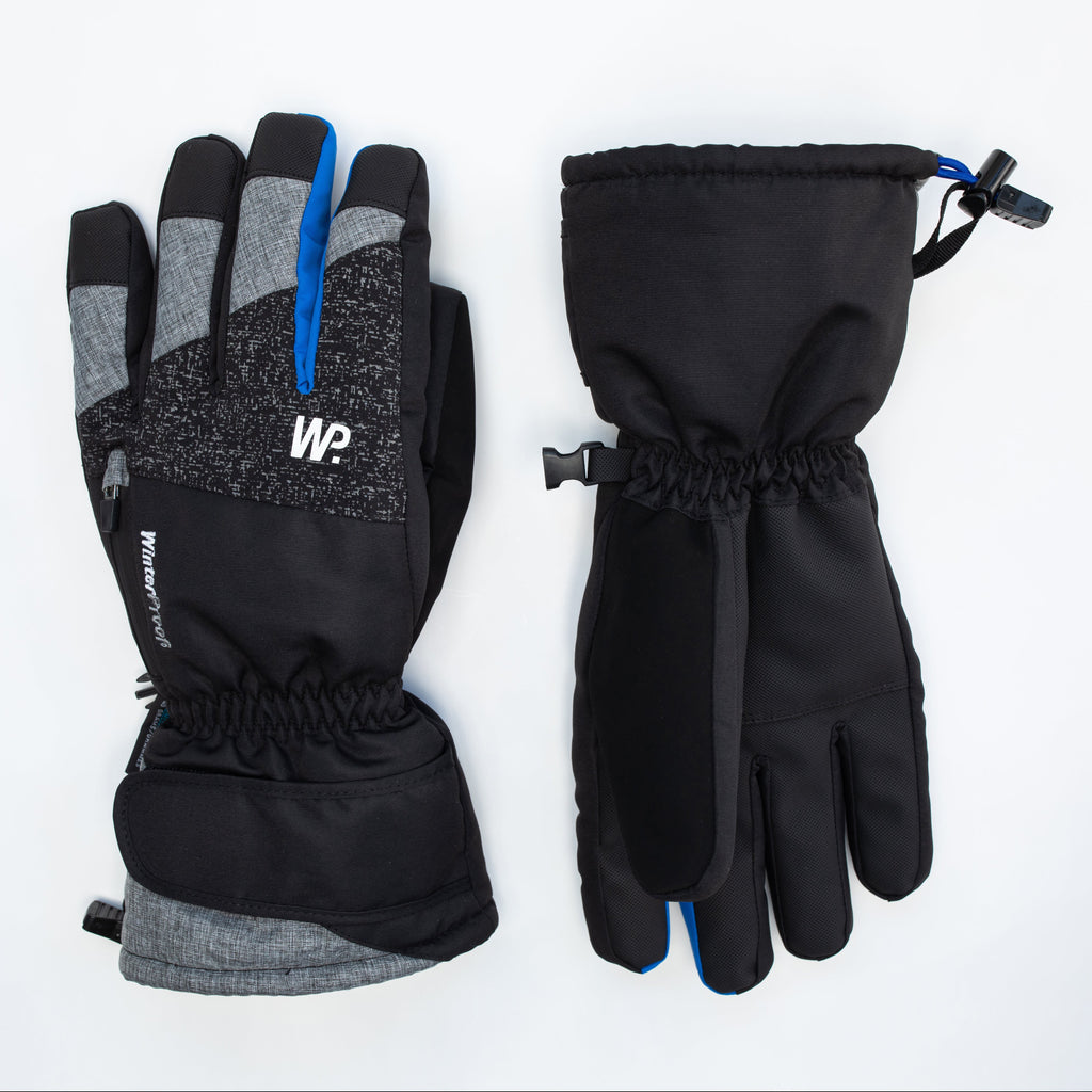 Men's Black Grey Blue Snow Shovel Reflective Gloves