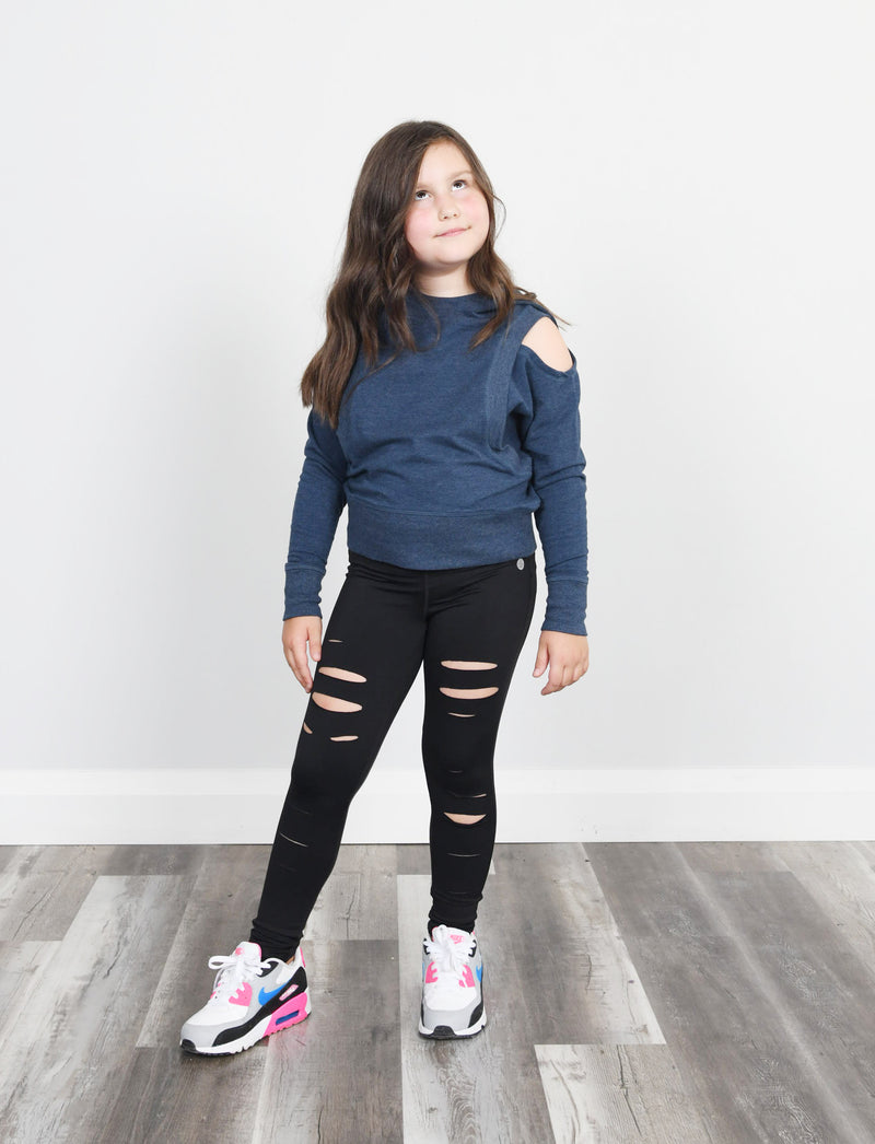 GIRLS 2-6 DISTRESSED LEGGING