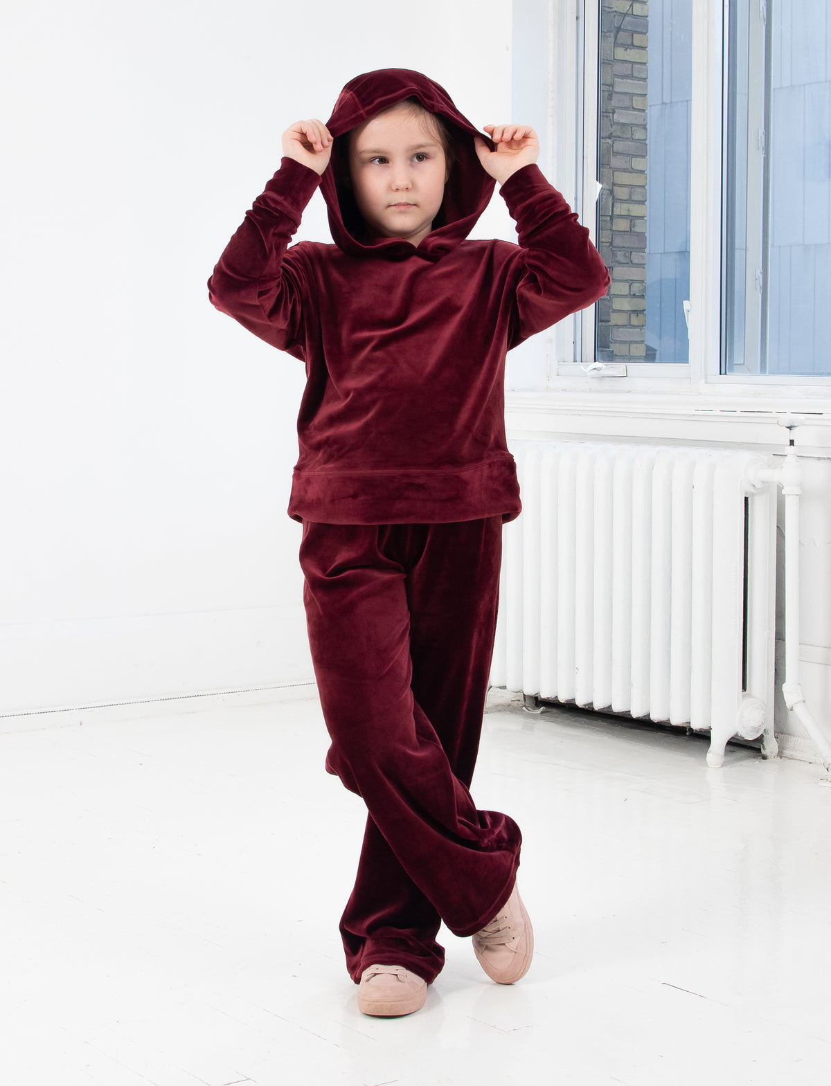 GIRLS 2-6 STRETCH VELVET LOUNGE PANT