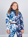GIRLS CROP HOODED SWEATSHIRT WITH RIB COLLAR
