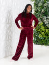 GIRLS STRETCH VELVET LOUNGE PANT