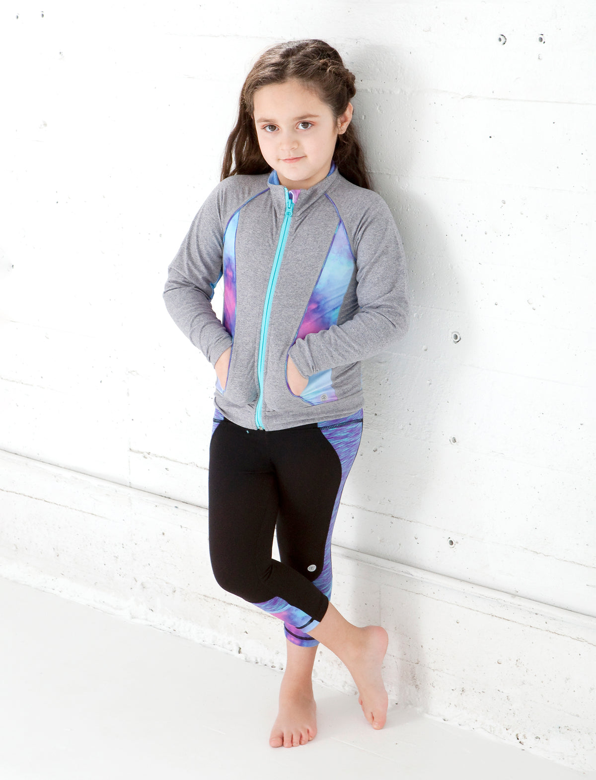 GIRLS 2-6 CUT AND SEW ATHLETIC JACKET