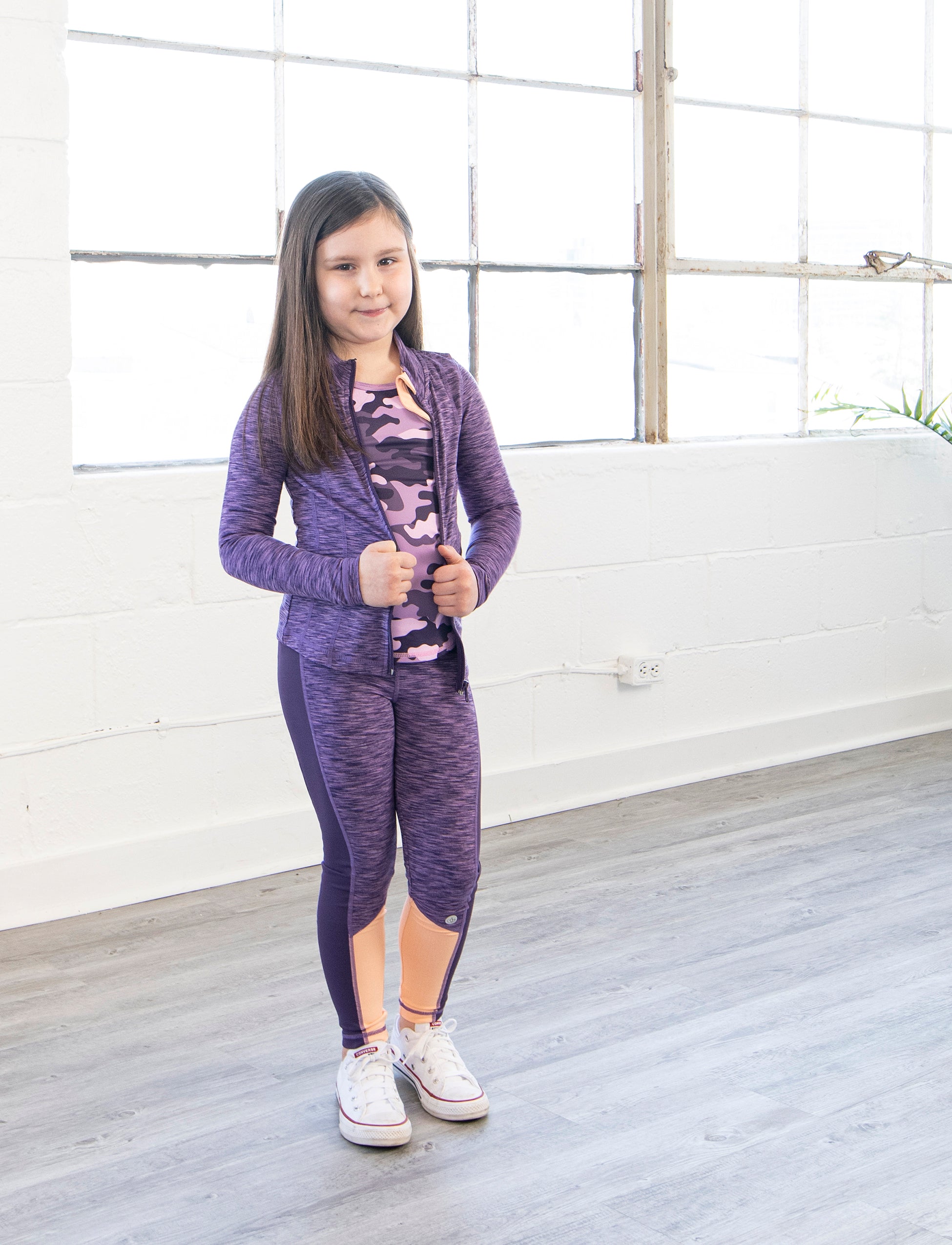 Girls purple leggings hotsell