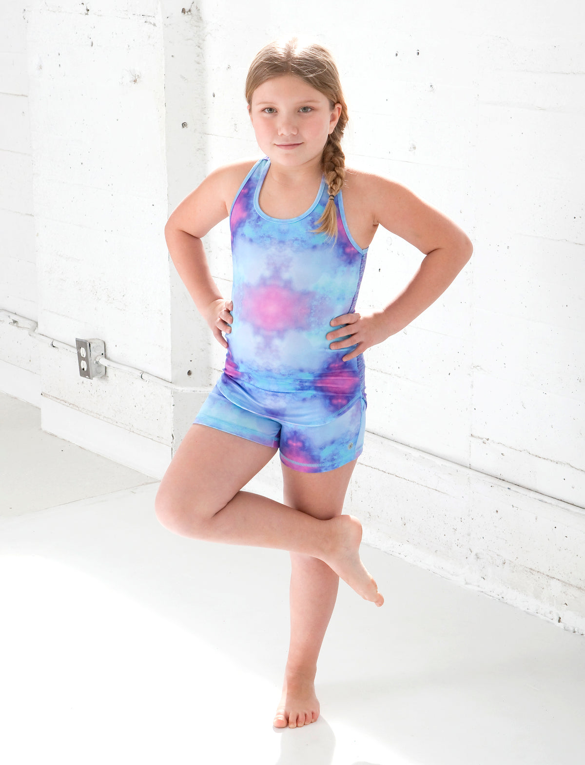 GIRLS 2-6 KALEIDOSCOPE YOGA SHORTS