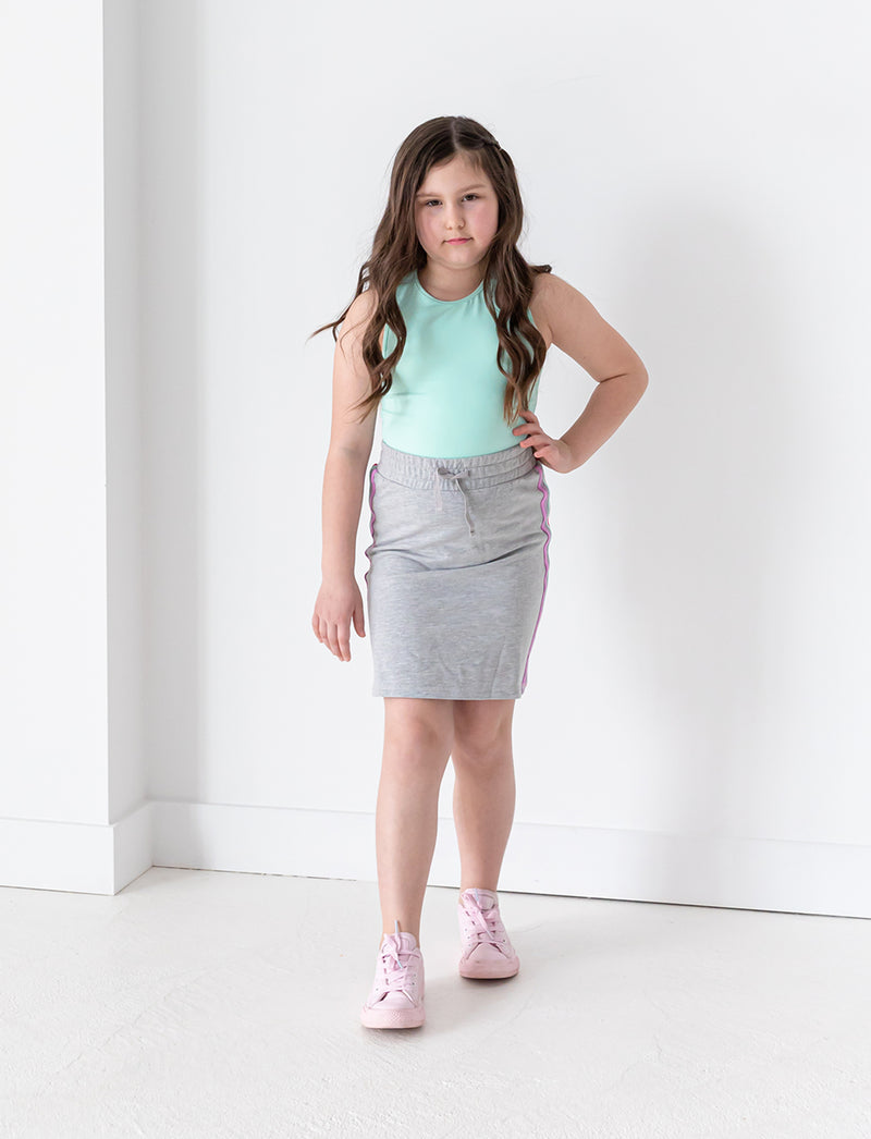 GIRLS 2-6 JOGGER SKIRT W/ RAINBOW STRIPE