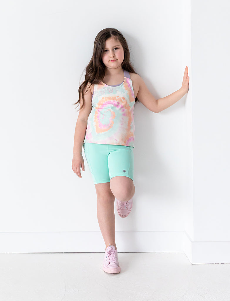 2Pcs Kids Girls Yoga Suit Gym Workout Sets Sleeveless Open Back