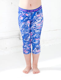 GIRLS 2-6 TEXTURED CAMO CAPRI LEGGING