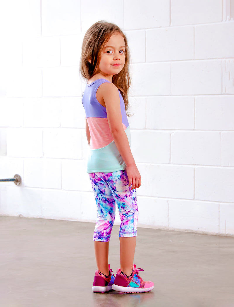 GIRLS 2-6 FLORAL WATERCOLOR CAPRI LEGGING