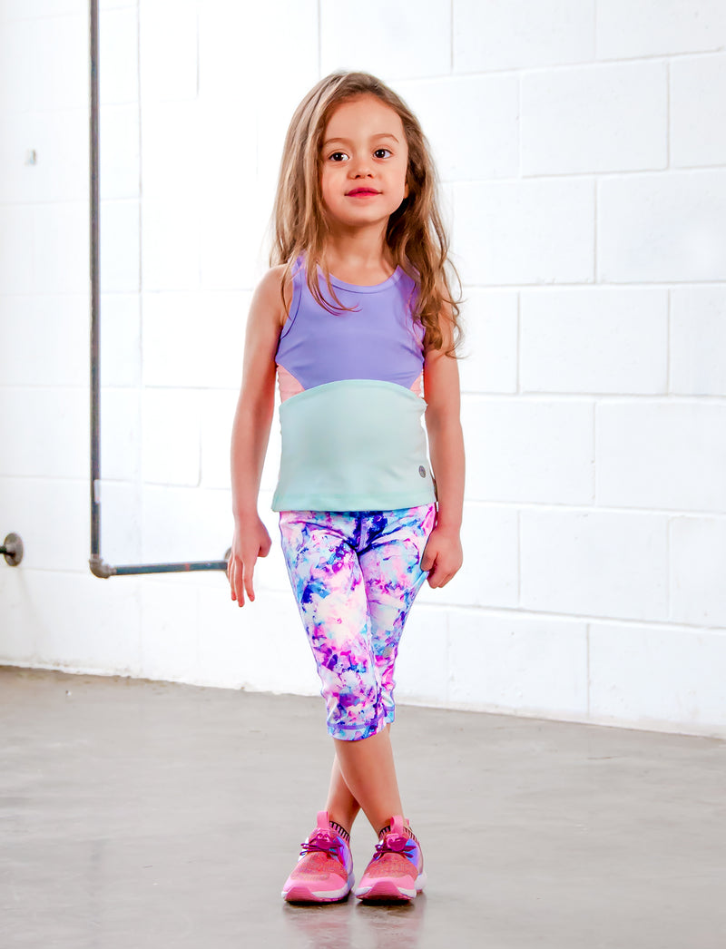 GIRLS 2-6 FLORAL WATERCOLOR CAPRI LEGGING