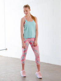 LADIES PARADISE PALM CAPRI LEGGING