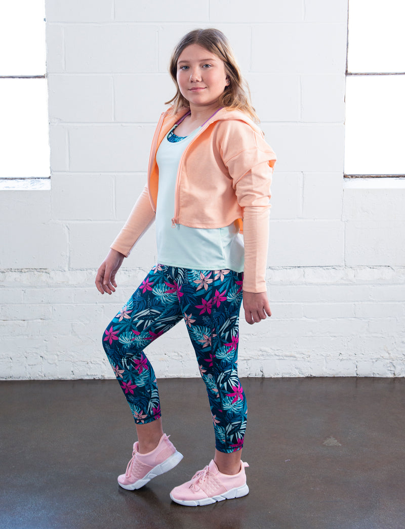 GIRLS CROPPED ZIP-UP HOODY